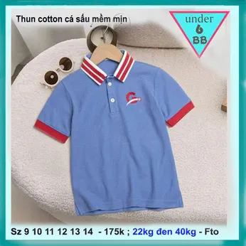 Áo thun có cổ cho bé trai (vải cá sấu ) thêu chữ G phong cách đơn giản cho bé đi chơi , đi tiệc