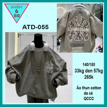 Áo thun bé trai tay dài cao cấp ( ATD - 055 ) in chữ phong cách hàn quốc cá tính cho bé đi chơi , du lịch