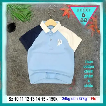 Áo thun có cổ cho bé trai in chữ đơn giản phong cách cá tính cho bé đi chơi , đi tiệc