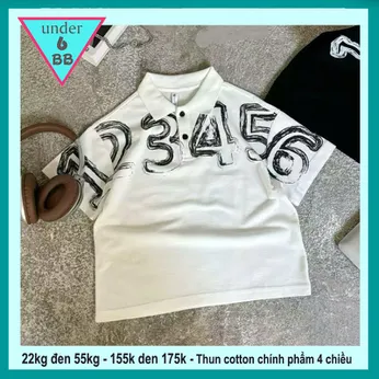 Áo thun có cổ cho bé trai in số phong cách thời trang cá tính cho bé diện đi chơi , đi tiệc