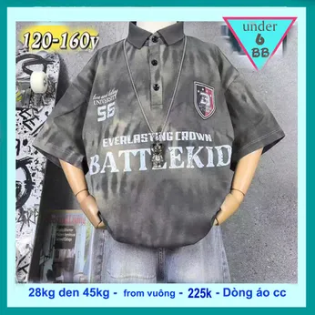 Áo thun polo bé trai in chữ phong cách cá tính cho bé diện đi chơi , đi tiệc