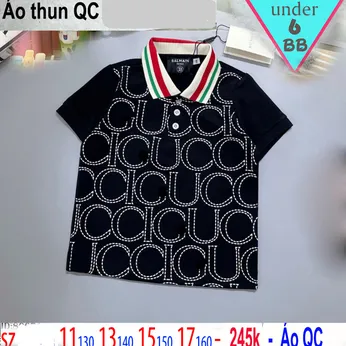 Áo thun polo cho bé trai cao cấp in họa tiết chữ phong cách cá tính cho bé đi chơi , đi học 