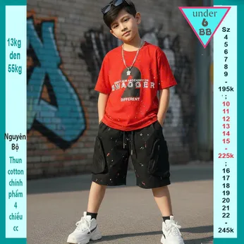 Đồ bộ bé trai hiphop in chữ  Số 2 phong cách siêu ngầu cho bé diện đi chơi , đi du lịch