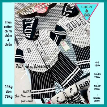 Đồ bộ bé trai có nón hiphop in chữ style thể thao bóng chày cho bé đi chơi , đi học