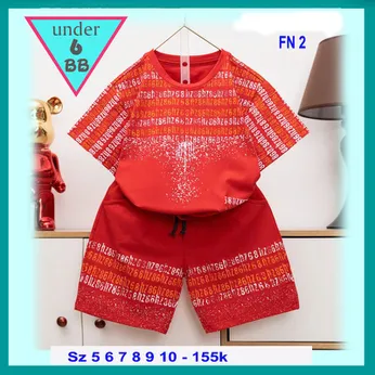 Đồ bộ bé trai cotton tay ngắn in họa tiết chữ loang phong cách cá tính cho bé đi chơi , đi học