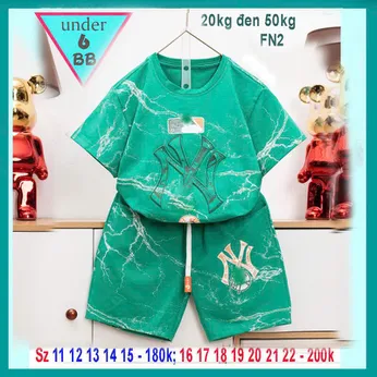 Đồ bộ bé trai cotton tay ngắn họa tiết dập nổi phối sấm sét phong cách cá tính cho bé đi chơi , đi học