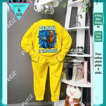 Đồ bộ bé trai tay dài hoạt hình in họa tiết hình Tung Tung Sahur cực hotttrend phong cách cá tính cho bé đi chơi , đi du lịch