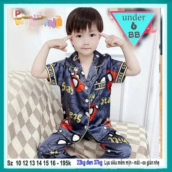 Đồ bộ bé trai tay dài pijama in họa tiết siêu nhân Người Nhện - Spiderman cho bé mặc ngủ 