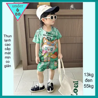 Đồ bộ bé trai thun lạnh hoạt hình in 3D hình Lababu siêu dễ thương cho bé đi chơi , đi học