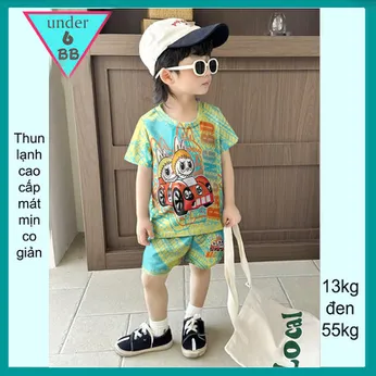 Đồ bộ bé trai thun lạnh hoạt hình in 3D hình Lababu siêu dễ thương cho bé đi chơi , đi học