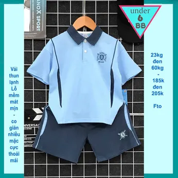 Đồ bộ bé trai thun lạnh thể thao in họa tiết đơn giản phong cách cổ trụ cực sang cho bé đi chơi , du lịch