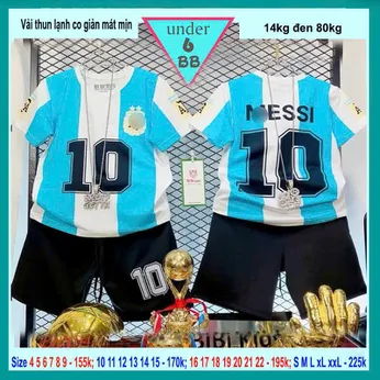Đồ bộ bé trai thun lạnh thể thao in số 10 style thể thao bóng đá cho bé đi chơi , đi học