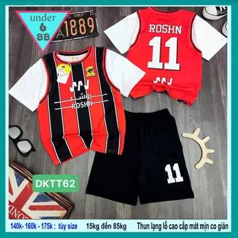 Đồ bộ bé trai thun lạnh thể thao in số 11 phong cách bóng rổ cho bé diện đi chơi , đi học