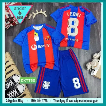 Đồ bộ bé trai thun lạnh thể thao in số 8 phong cách đá banh cho bé đi chơi , đi học