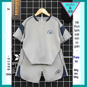 Đồ bộ bé trai thun lạnh thể thao thêu số 33 phong cách bóng rổ cho bé đi học , đi chơi 