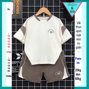 Đồ bộ bé trai thun lạnh thể thao thêu số 33 phong cách bóng rổ cho bé đi học , đi chơi 