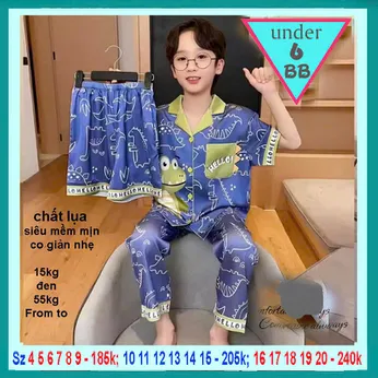 Đồ bộ pijama cho bé trai in hình Khủng Long dễ thương cho bé trai