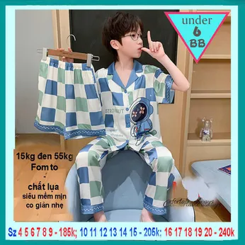 Đồ bộ pijama cho bé trai in hình Phi Hành Gia phối chữ cá tính cho bé trai