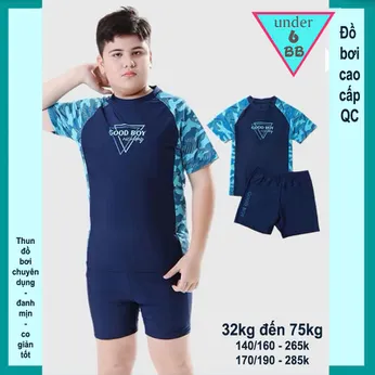 Đồ bơi bé trai tay ngắn in chữ Good Boy phong cách đi biển , đi bơi 
