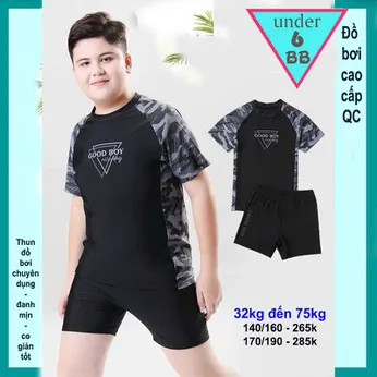 Đồ bơi bé trai tay ngắn in chữ Good Boy phong cách đi biển , đi bơi 