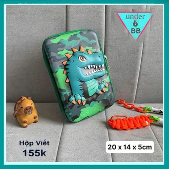 Hộp bút đi học in 3D nổi hình Khủng Long Bạo Chúa cho bé đi học