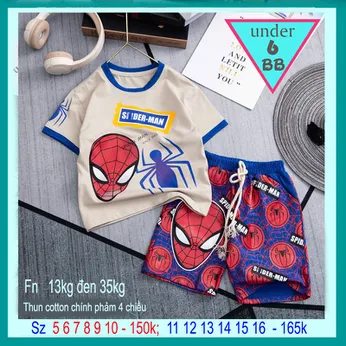 Quần áo bé trai siêu nhân người nhện - Spiderman phong cách cá tính cho bé đi chơi , đi học