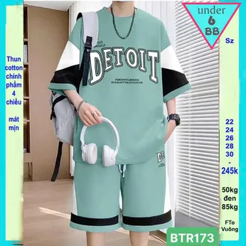 Quần áo bé trai size lớn in chữ DETOIT phong cách cá tính cho bé đi chơi , đi học