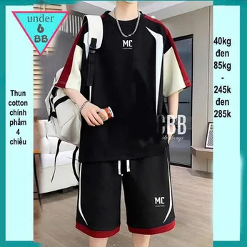 Quần áo bé trai size lớn in chữ MC phối màu cá tính dành cho tuổi teen đi chơi , du lịch