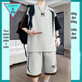 Quần áo bé trai size lớn in chữ MC phối màu cá tính dành cho tuổi teen đi chơi , du lịch