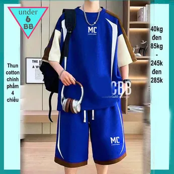 Quần áo bé trai size lớn in chữ MC phối màu cá tính dành cho tuổi teen đi chơi , du lịch