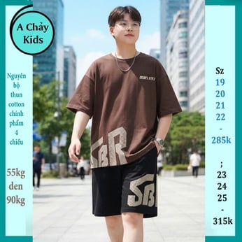 Quần áo bé trai size lớn in chữ SBR phong cách hàn quốc cá tính cho bé diện đi chơi 