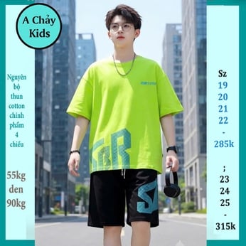 Quần áo bé trai size lớn in chữ SBR phong cách hàn quốc cá tính cho bé diện đi chơi 