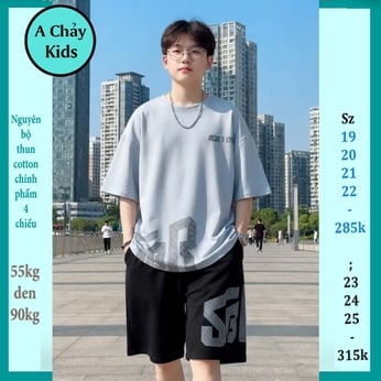 Quần áo bé trai size lớn in chữ SBR phong cách hàn quốc cá tính cho bé diện đi chơi 