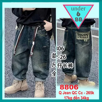 Quần jean dài bé trai cao cấp (17kg đến 34kg ) (QC:8806)