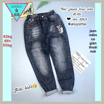 Quần jean dài bé trai ( HB : 225.3 - 42kg đến 55kg )