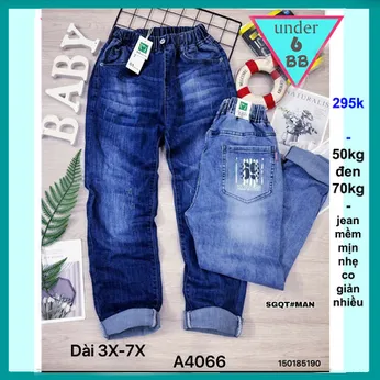 Quần jean dài bé trai ( 50kg đến 70kg ) (HA: A4066)