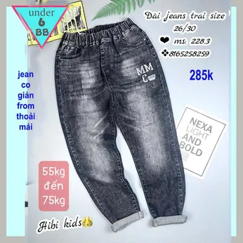 Quần jean dài bé trai ( HB 228.3 - 55kg đến 75kg )