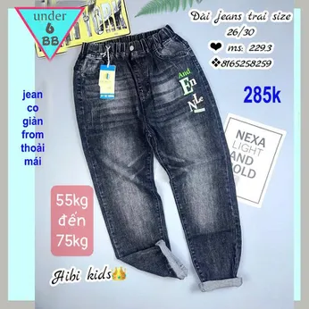 Quần jean dài bé trai ( HB 229.3 - 55kg đến 75kg )