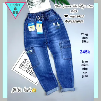 Quần jean dài bé trai túi hộp (23kg đến 35kg ) ( HB :243.2)