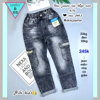 Quần jean dài bé trai túi hộp (23kg đến 35kg ) ( HB :244.3)