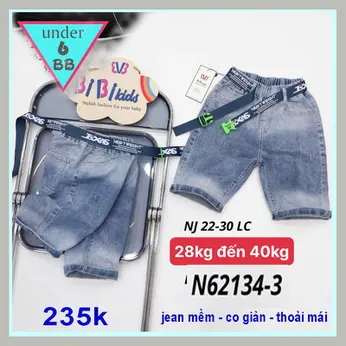 Quần jean ngắn bé trai cao cấp ( 28kg đến 40kg ) ( N62134-3 )