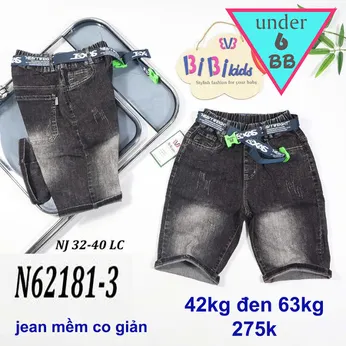 Quần jean ngắn bé trai co giãn (42kg đến 63kg ) (HK62181-3)