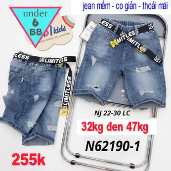 Quần jean ngắn bé trai cao cấp ( 32kg đến 47kg) ( N62190-1)
