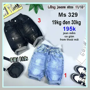 Quần jean ngắn bé trai co giãn (19kg đến 30kg ) (HB: 329.1.3)