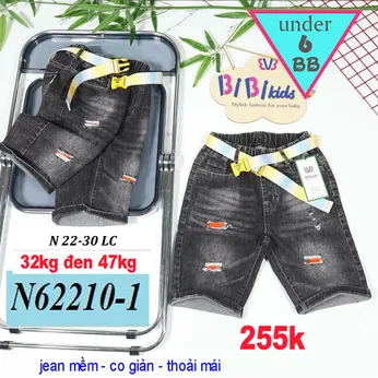 Quần jean ngắn bé trai cao cấp ( 32kg đến 47kg) ( N62210-1)