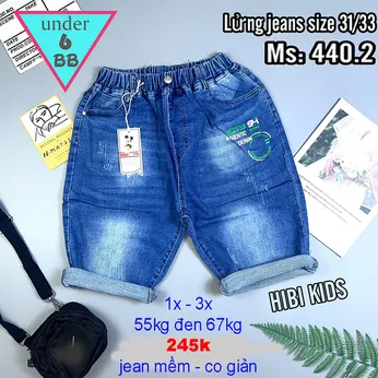 Quần jean ngắn bé trai co giãn size lớn (55kg đến 67kg ) ( HB 440.2)