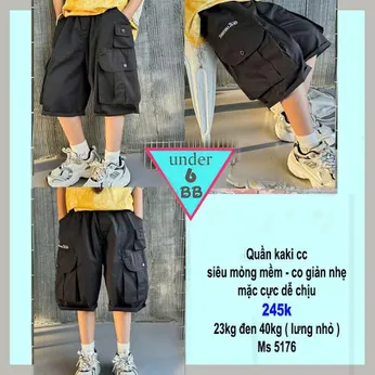 Quần kaki bé trai túi hộp cao cấp (23kg đến 40kg ) ( Mã : 5176) dễ dàng phối áo cho bé đi chơi , du lịch