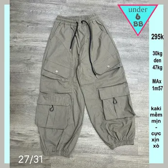 Quần kaki dài bé trai jogger túi hộp ( 30kg đến 47kg )