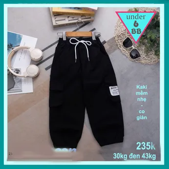 Quần kaki dài bé trai túi hộp jogger (30kg đến 43kg )