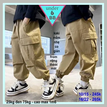 Quần kaki dài bé trai túi hộp phong cách hiphop cho bé đi chơi , du lịch